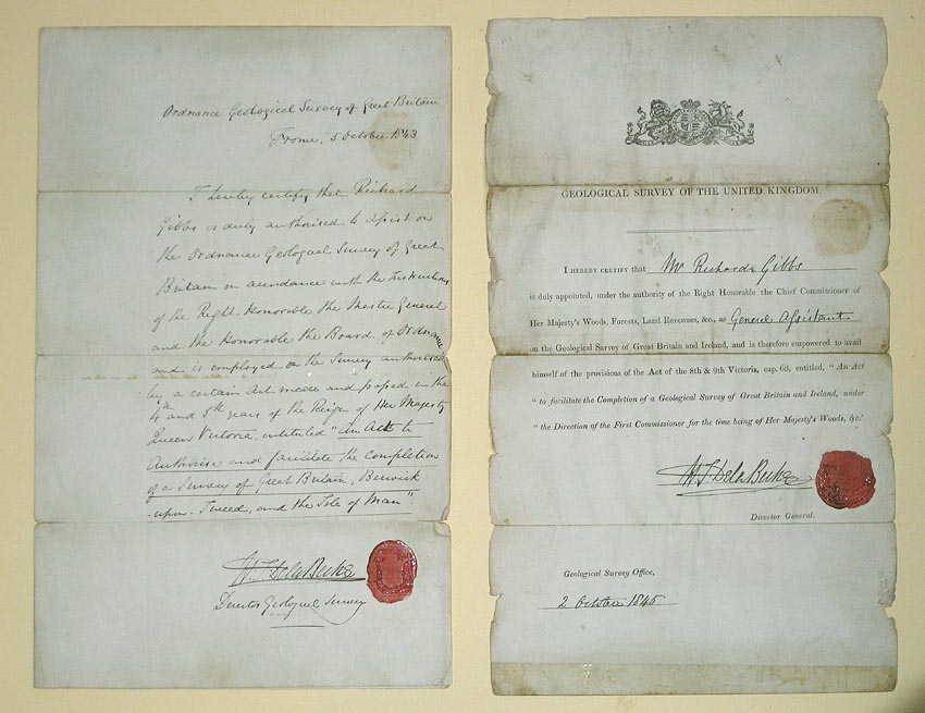 Letter about the appointment of Richard Gibbs to the Geological Survey of the United Kingdom