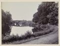 Sonning bridge from old chalk pits by river bank.